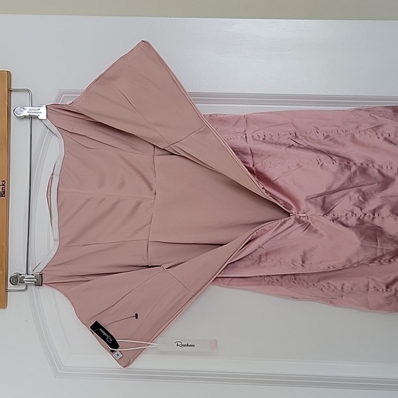 Nwt ROSEDRESS MAUVE STRAPLESS MINI DRESS SATIN EFFECT SIZE MEDIUM - Picture 11 of 16